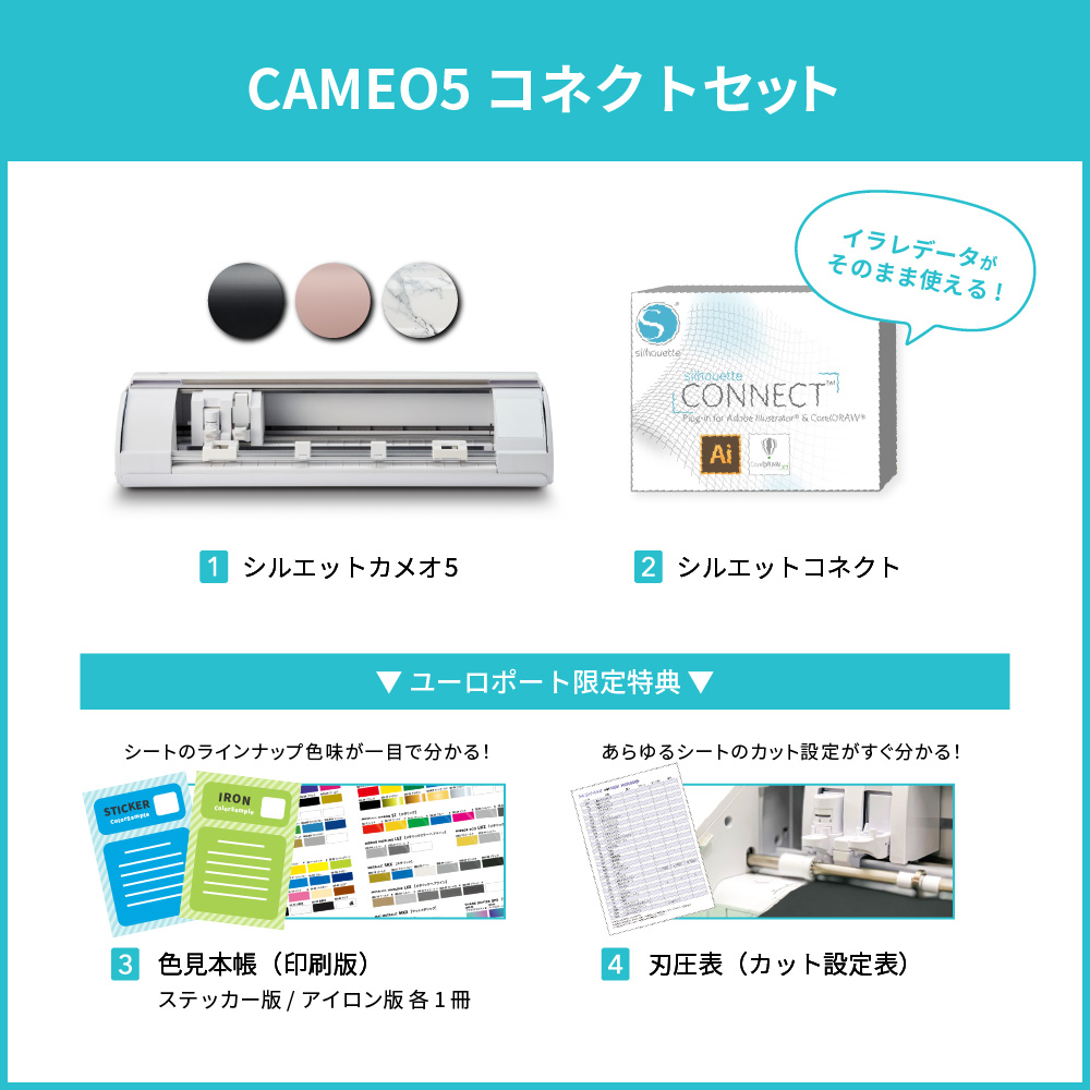 シルエットカメオ5(silhouette-CAMEO5) コネクトセット 小型カッティングマシン シルエットジャパン [CAMEO5-SC]