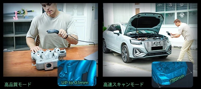 高品質モードと高速スキャンモード