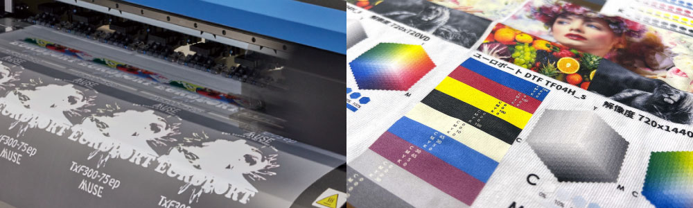 パウダーを使い印刷する様子