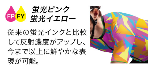 蛍光ピンクと蛍光イエローインク