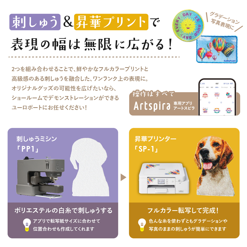 刺しゅうと昇華で表現の幅が広がる