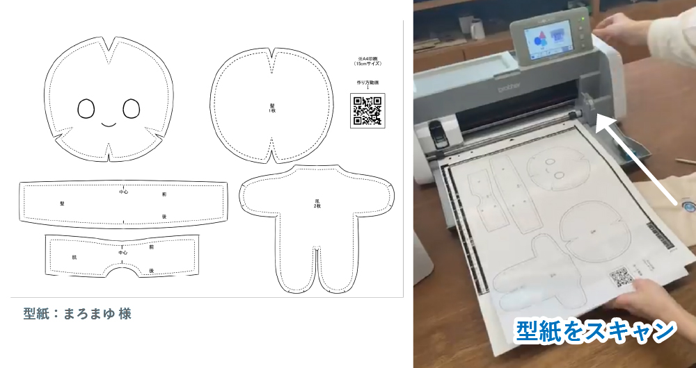 型紙スキャンとまろまゆ様からご提供いただいた型紙