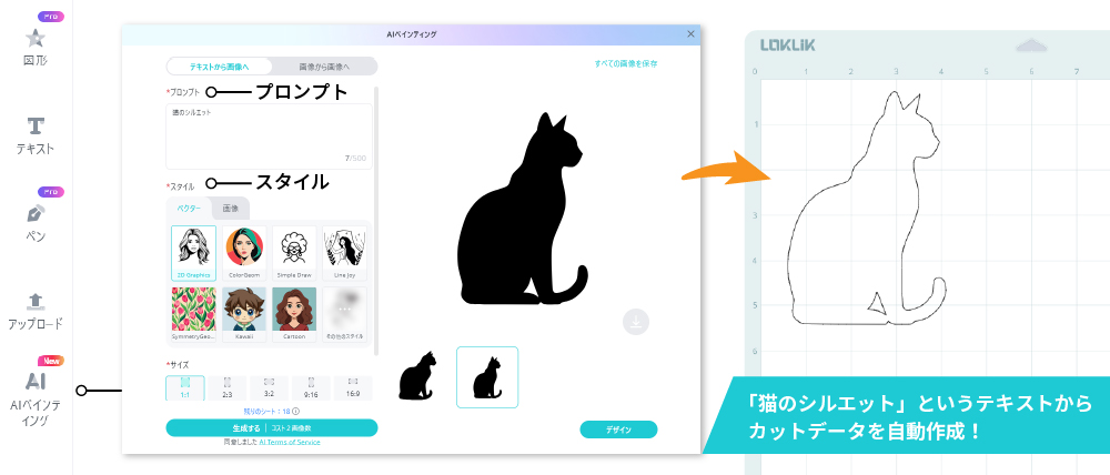 AIでの自動カットデータ