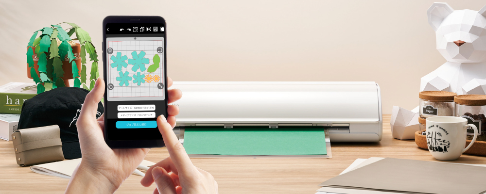 Silhouette GOで手軽のデータ送信している様子